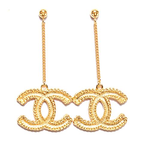 cheap gold chanel earrings